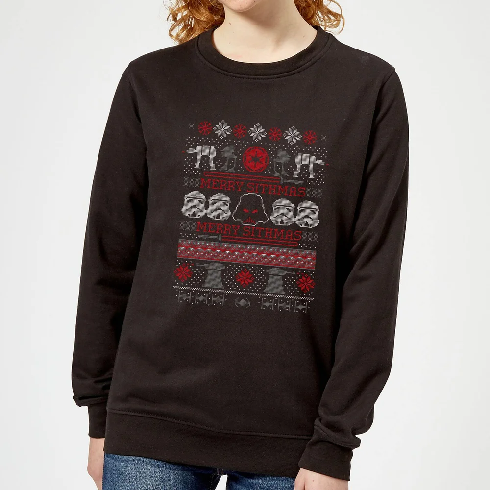 Star Wars Merry Sithmas Knit Women's Christmas Jumper - Black - 3XL Image 1