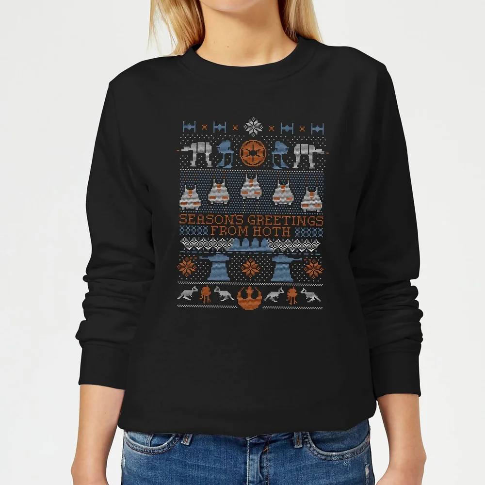 Star Wars Seasons Greeting From Hoth Women's Christmas Jumper - Black - XS - Black Image 1