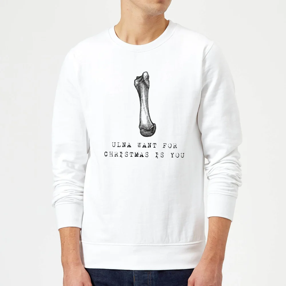 Ulna Want for Christmas Is You Christmas Sweatshirt - White - S - White Image 1