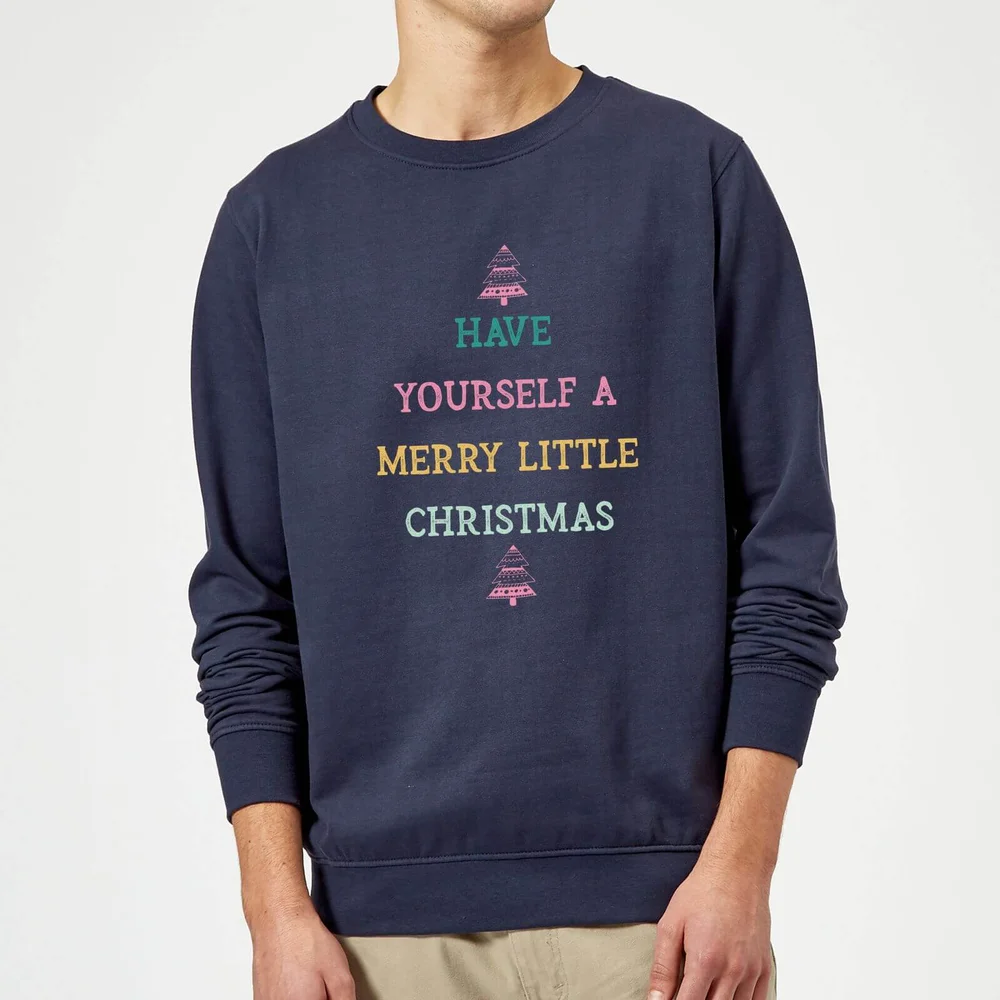 Have Yourself A Merry Little Christmas Christmas Sweatshirt - Navy - S - Navy Image 1