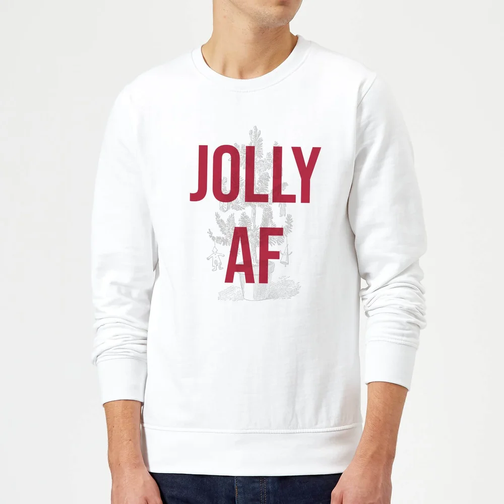 Jolly AF Christmas Sweatshirt - White - S Image 1