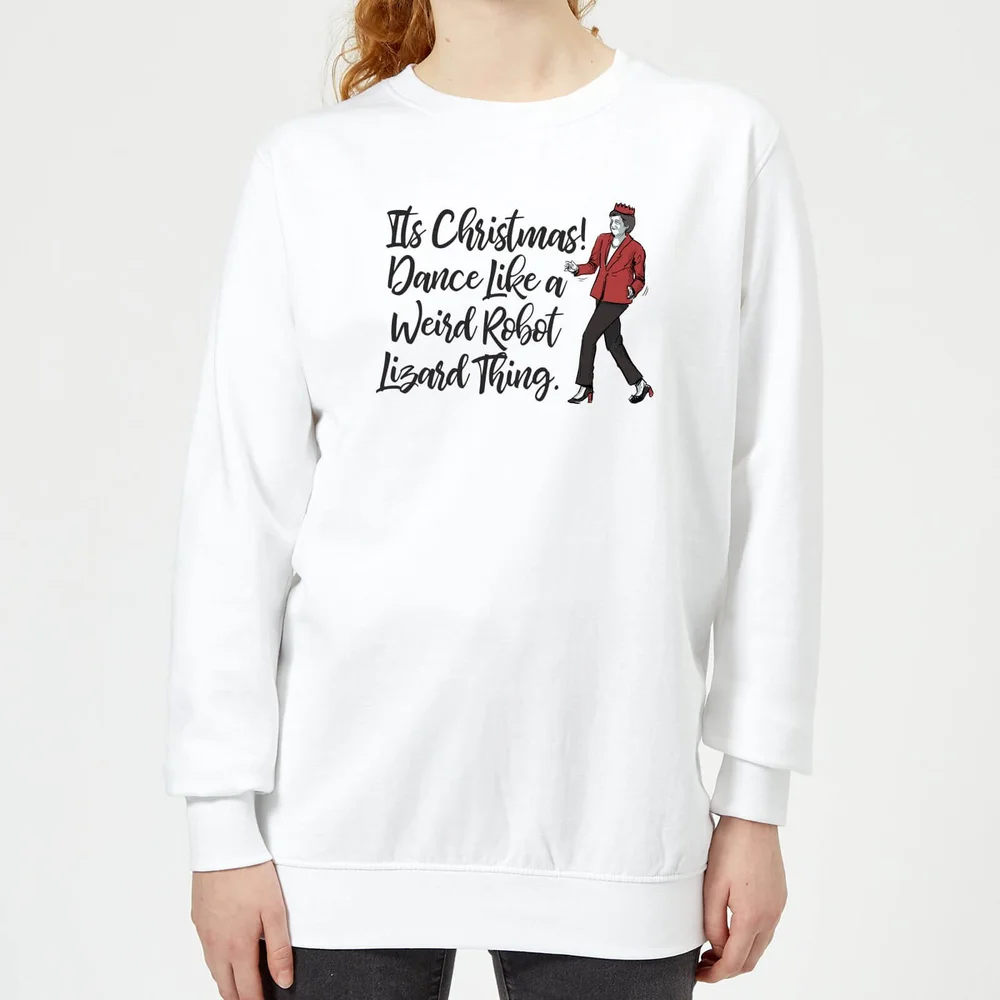 Its Christmas, Dance Like A Weird Robot Women's Christmas Sweatshirt - White - XS - White Image 1