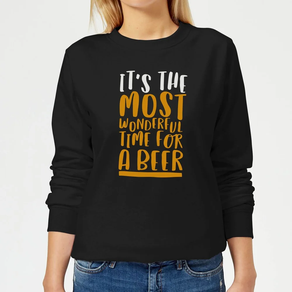 It's The Most Wonderful Time for A Beer Women's Christmas Sweatshirt - Black - XS - Black Image 1