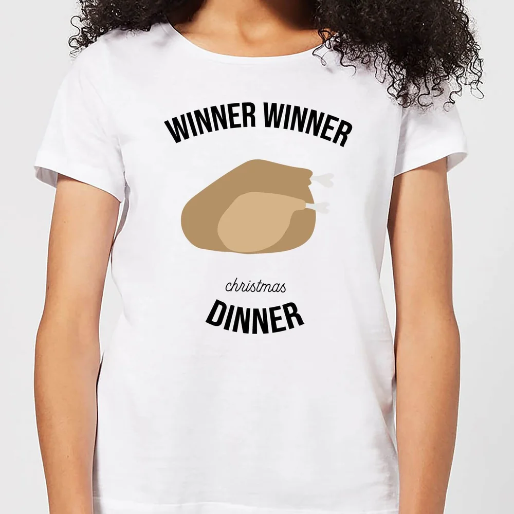 Winner Winner Christmas Dinner Women's Christmas T-Shirt - White - XS - White Image 1