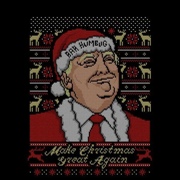 Make Christmas Great Again Donald Trump Women's Christmas T-Shirt - Black