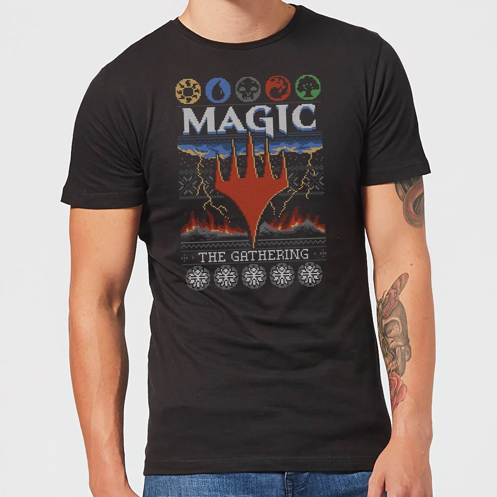 Magic The Gathering Colours Of Magic Knit Men's Christmas T-Shirt - Black - S Image 1