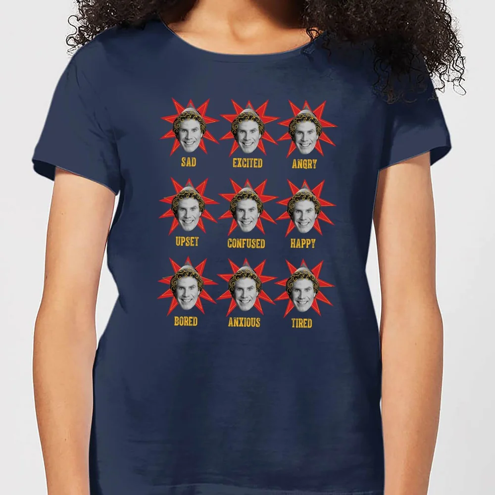 Elf Faces Women's Christmas T-Shirt - Navy - XS Image 1