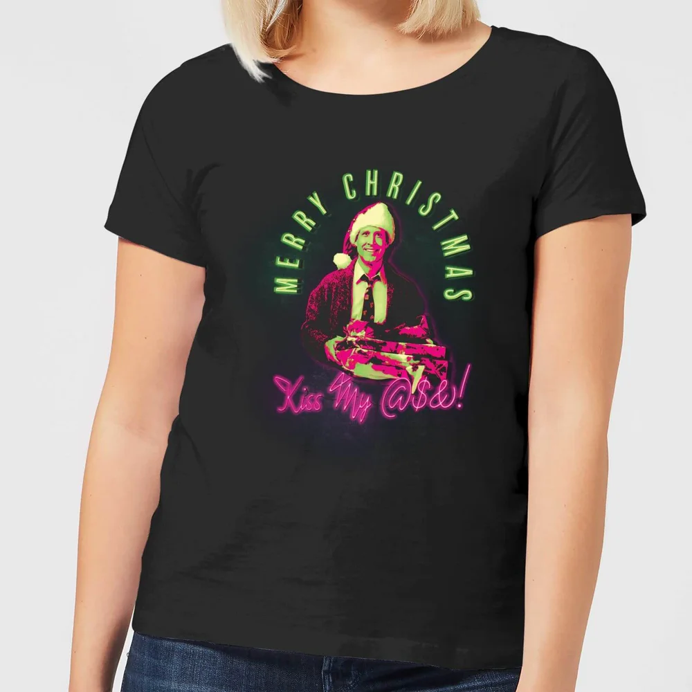 National Lampoon Merry Christmas Clark Griswold Women's Christmas T-Shirt - Black - S Image 1