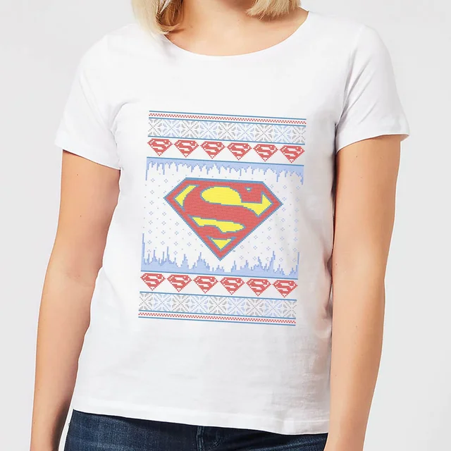 DC Supergirl Knit Women's Christmas T-Shirt - White