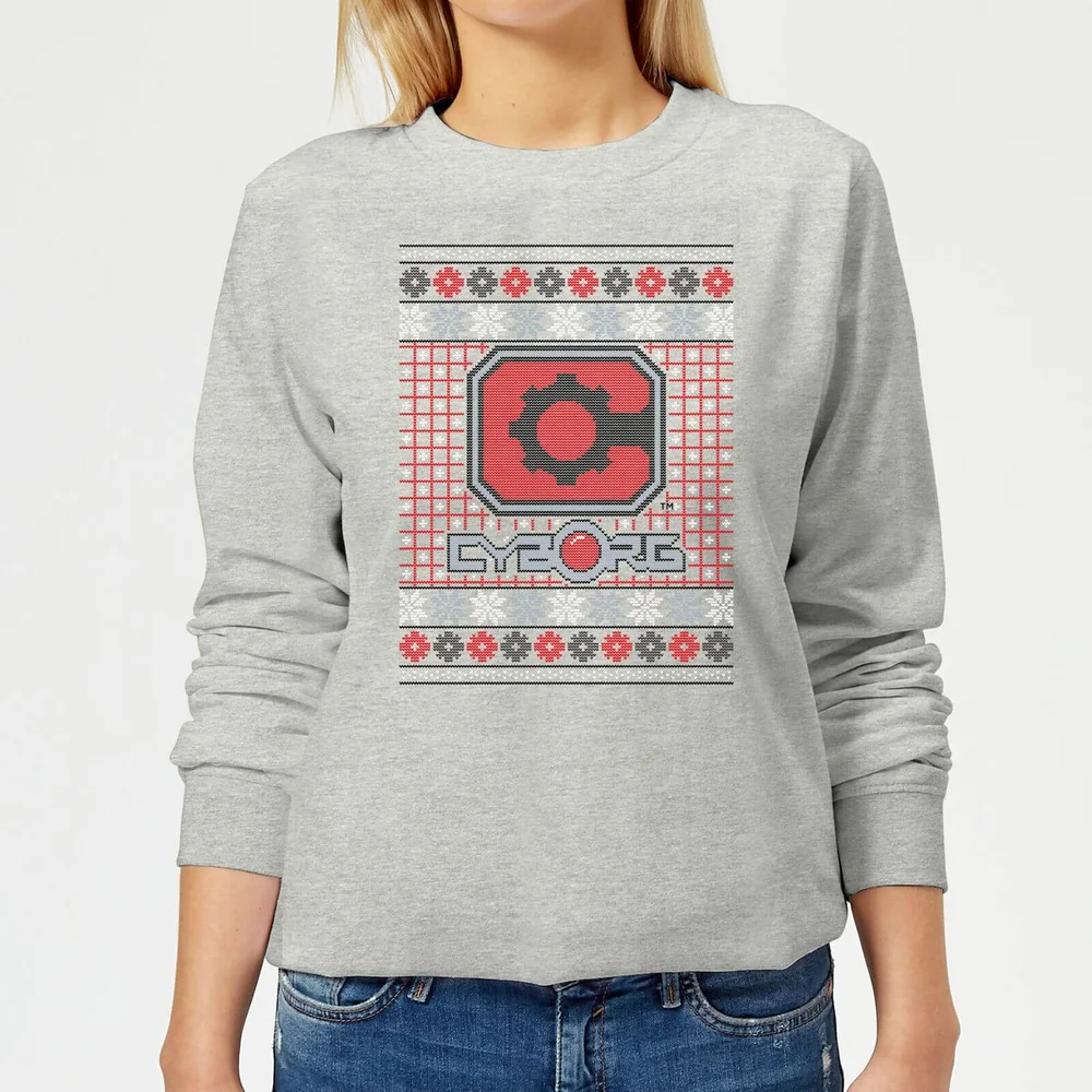 DC Cyborg Knit Women's Christmas Sweatshirt - Grey - 3XL - Grey Image 1