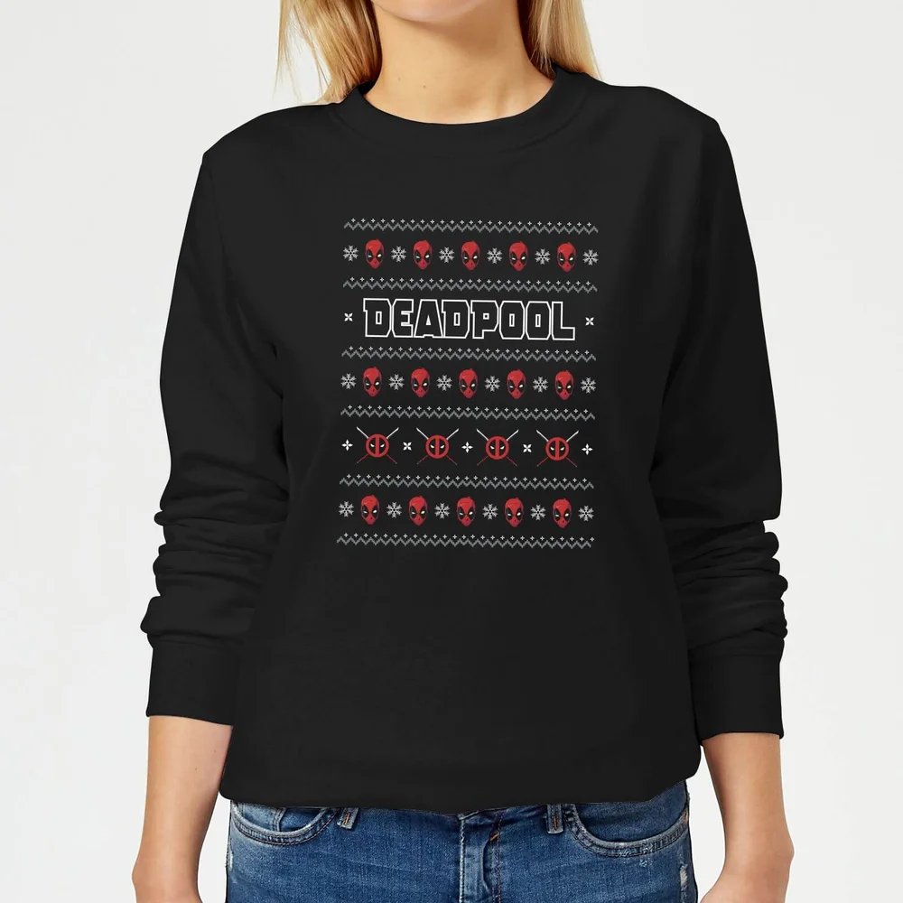 Marvel Deadpool Women's Christmas Jumper - Black - 3XL Image 1