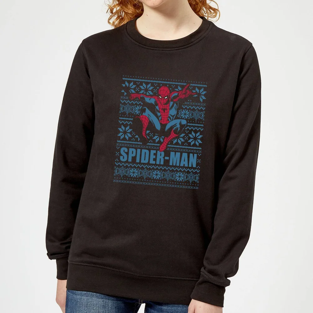 Marvel Spider-Man Women's Christmas Jumper - Black - 3XL Image 1