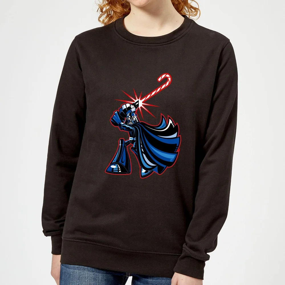 Star Wars Candy Cane Darth Vader Women's Christmas Jumper - Black - 3XL - Black Image 1