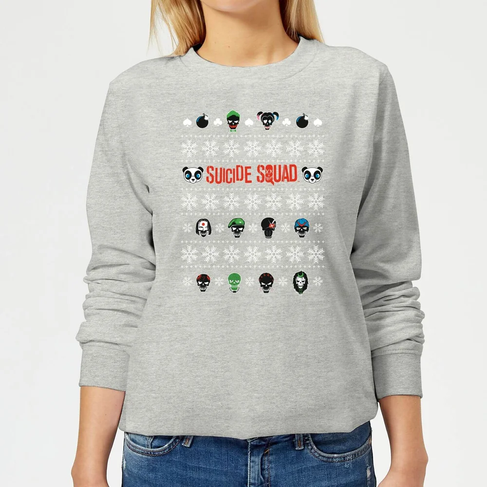 DC Suicide Squad Women's Christmas Sweatshirt - Grey - 3XL - Grey Image 1