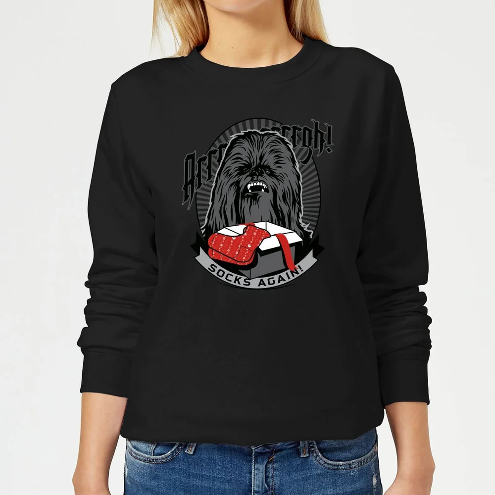Star Wars Chewbacca Arrrrgh Socks Again Women's Christmas Jumper - Black - 3XL Image 1