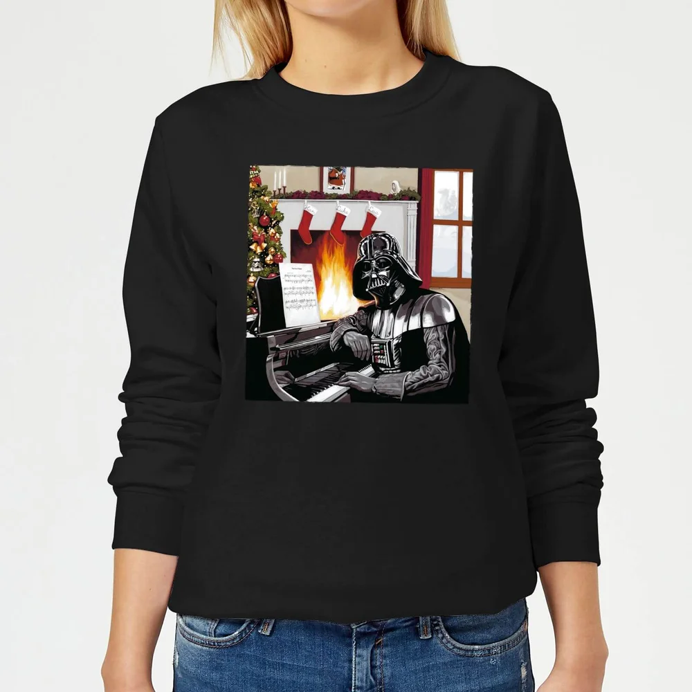 Star Wars Darth Vader Piano Player Women's Christmas Jumper - Black - 3XL Image 1