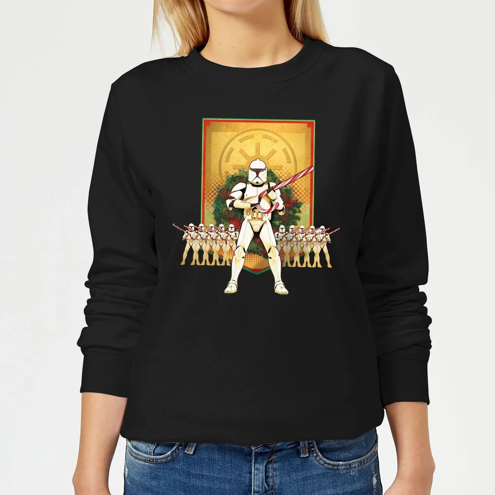 Star Wars Candy Cane Stormtroopers Women's Christmas Jumper - Black - 3XL Image 1