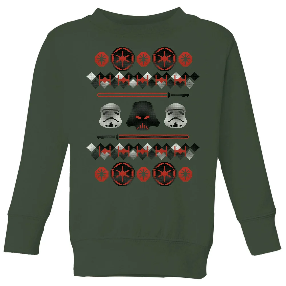 Star Wars Empire Knit Kids' Christmas Jumper - Forest Green - 3-4 Years Image 1