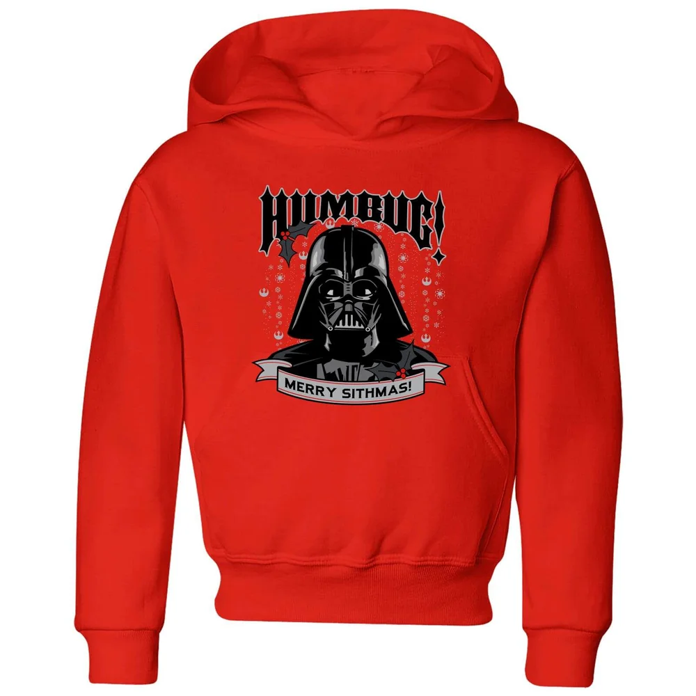 Star Wars Darth Vader Humbug Kids' Christmas Hoodie - Red - 3-4 Years Image 1