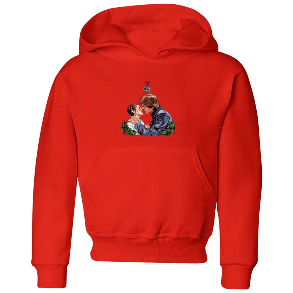 Star Wars Mistletoe Kiss Kids' Christmas Hoodie - Red - 3-4 Years Image 1
