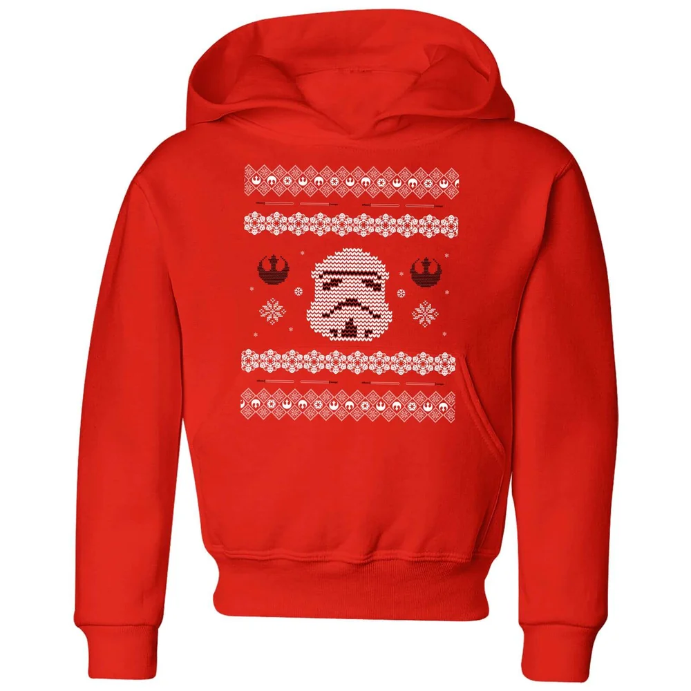 Star Wars Stormtrooper Knit Kids' Christmas Hoodie - Red - 3-4 Years Image 1