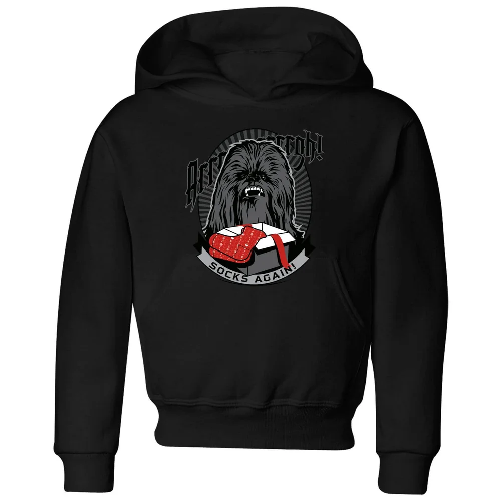 Star Wars Chewbacca Arrrrgh Socks Again Kids' Christmas Hoodie - Black - 3-4 Years Image 1