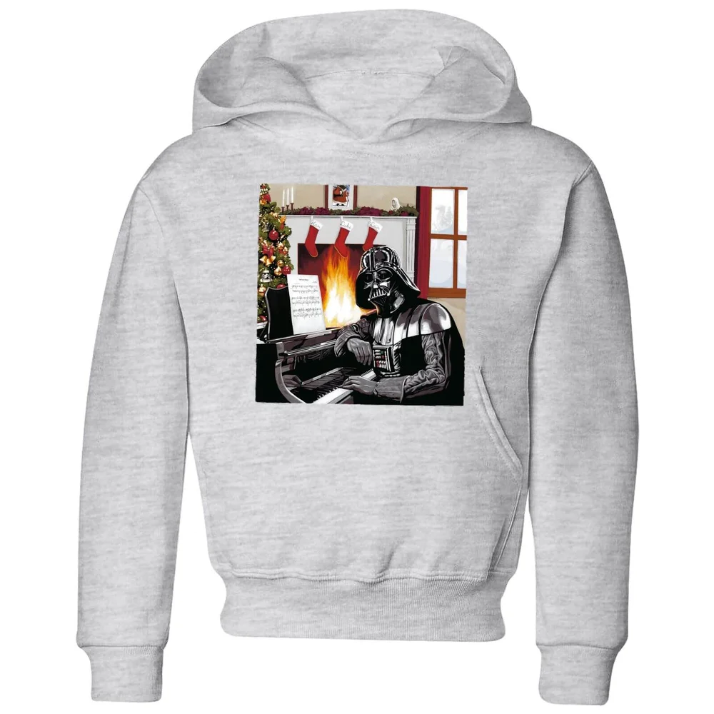 Star Wars Darth Vader Piano Player Kids' Christmas Hoodie - Grey - 3-4 Years Image 1