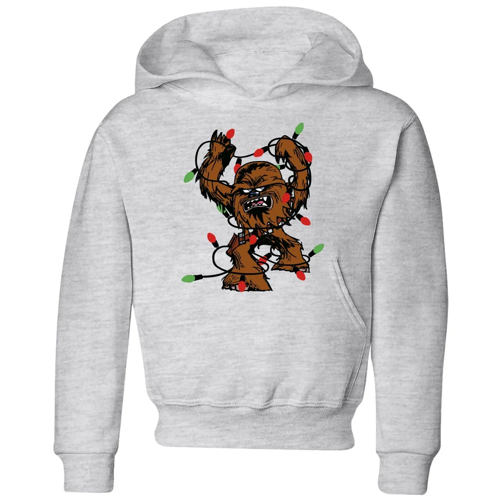 Star Wars Tangled Fairy Lights Chewbacca Kids' Christmas Hoodie - Grey - 3-4 Years Image 1