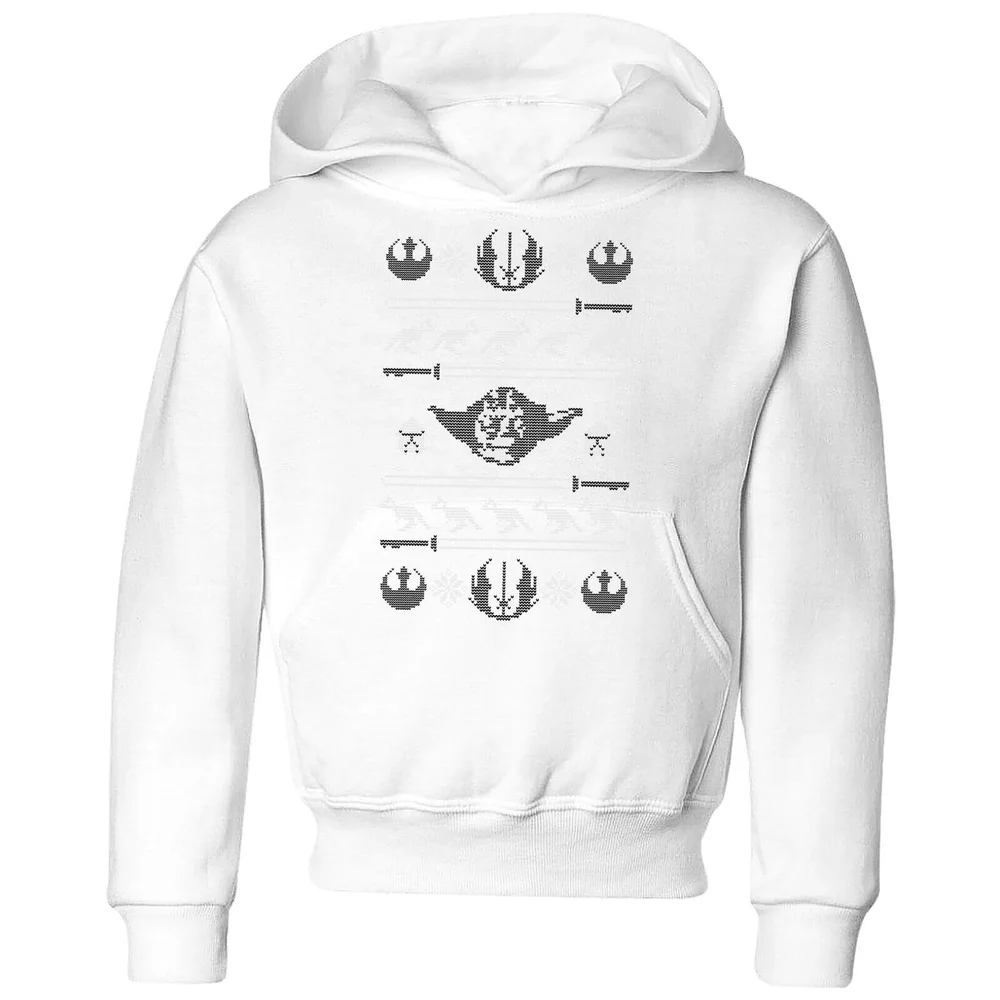 Star Wars Yoda Sabre Knit Kids' Christmas Hoodie - White - 3-4 Years Image 1