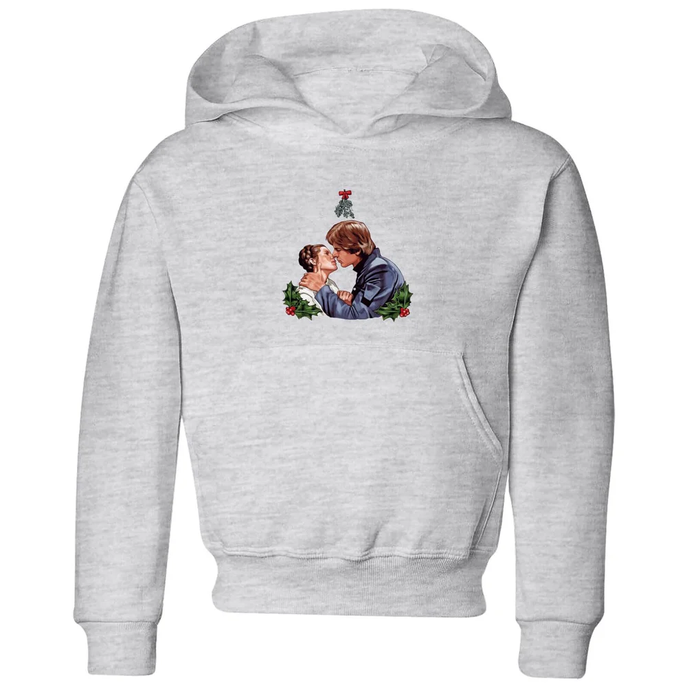 Star Wars Mistletoe Kiss Kids' Christmas Hoodie - Grey - 3-4 Years Image 1