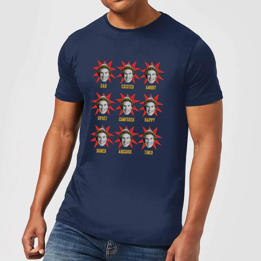 Elf Faces Men's Christmas T-Shirt - Navy - S Image 1