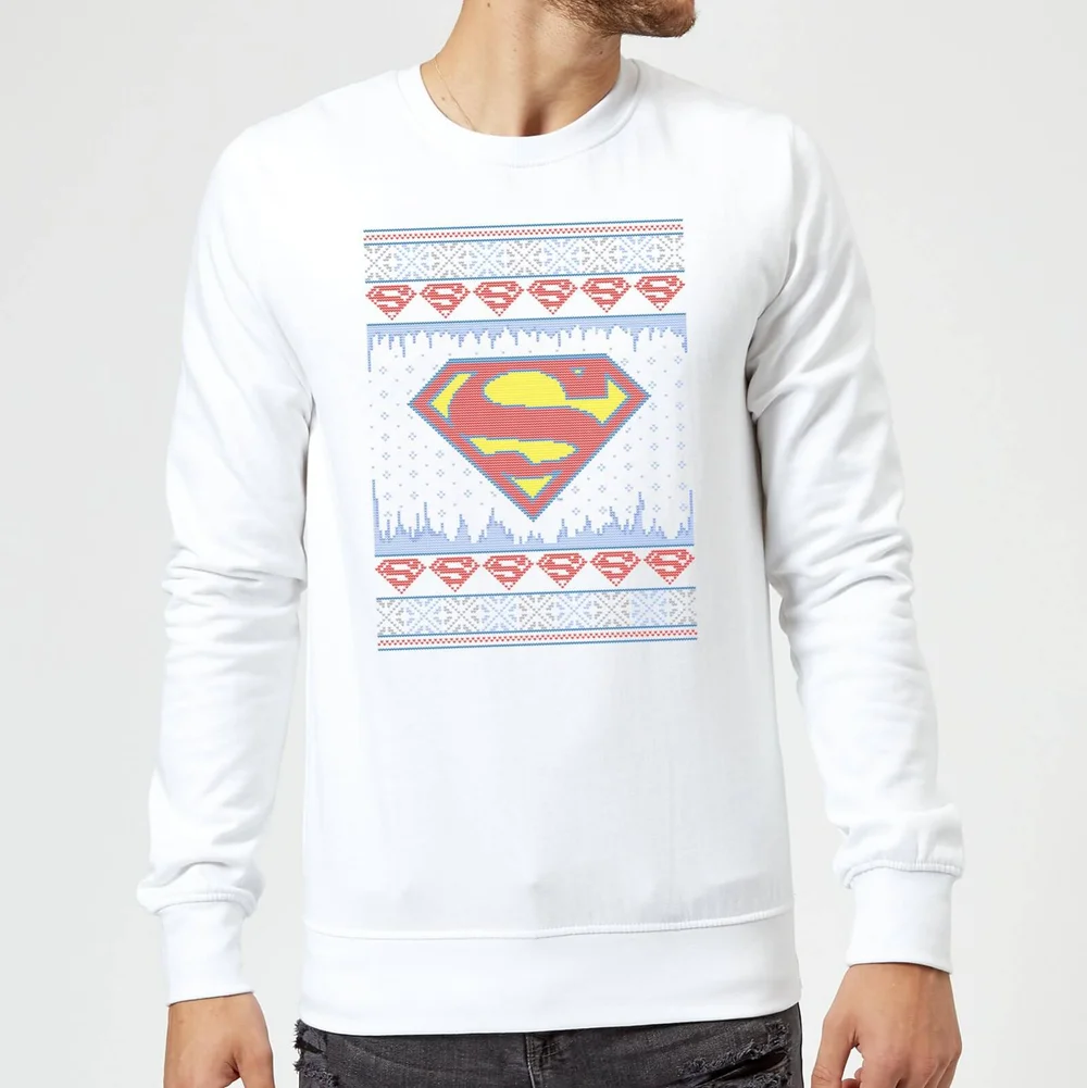DC Supergirl Knit Christmas Jumper - White - S Image 1