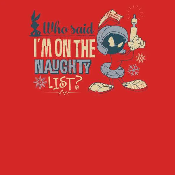 Looney Tunes Martian Who Said Im On The Naughty List Christmas Jumper - Red