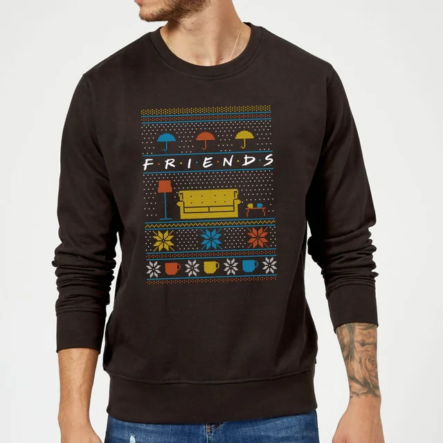 Friends Sofa Knit Christmas Jumper - Black
