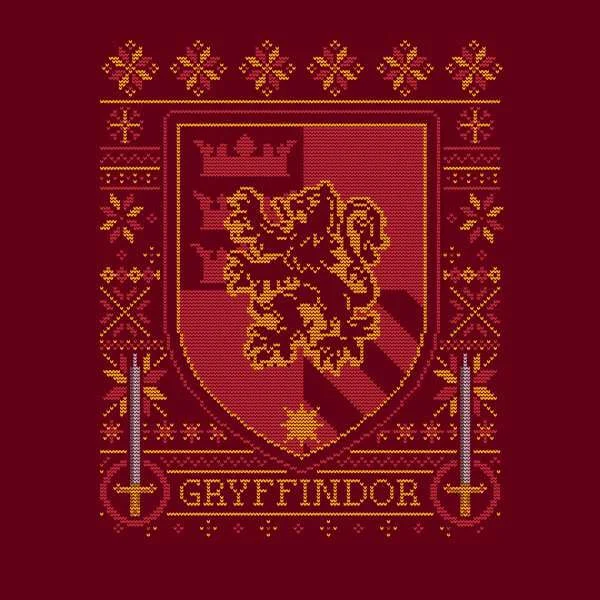 Harry Potter Gryffindor Crest Christmas Jumper - Burgundy