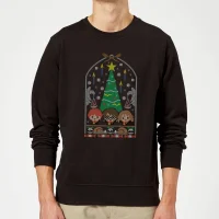 Harry Potter Hogwarts Tree Christmas Jumper - Black