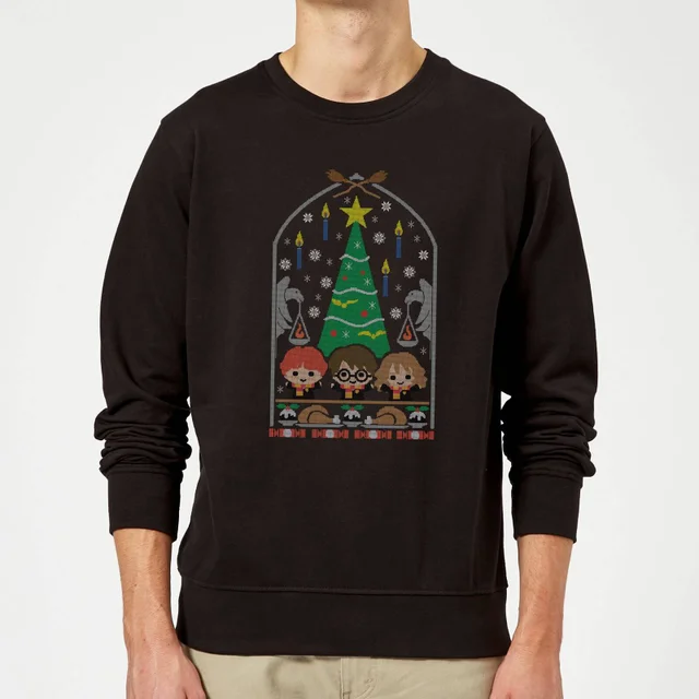 Harry Potter Hogwarts Tree Christmas Jumper - Black