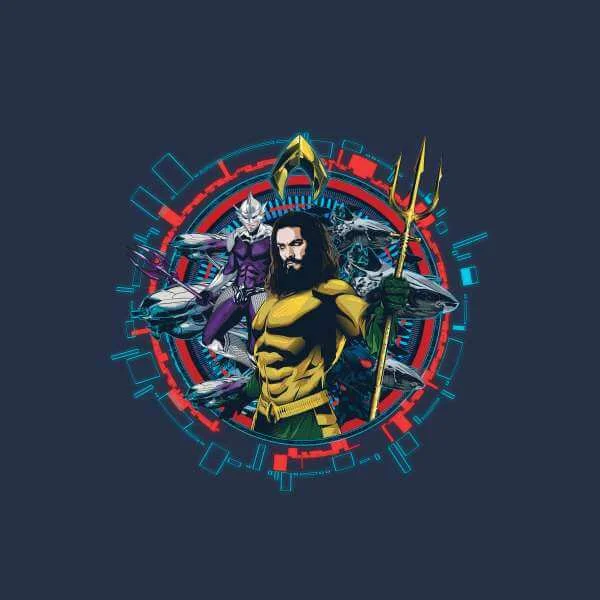 Aquaman Circular Portrait Hoodie - Navy
