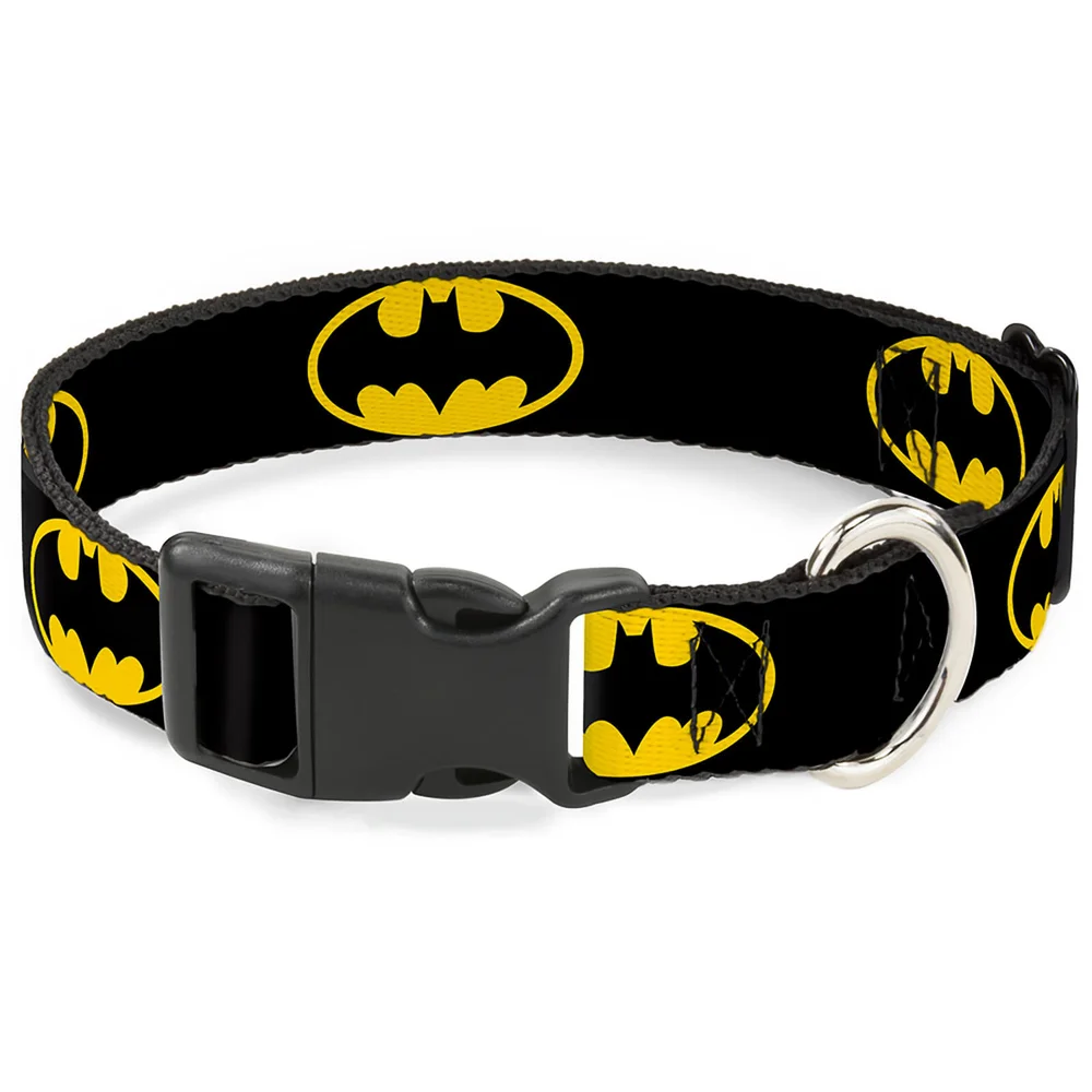 Buckle-Down DC Comics Batman Shield Plastic Clip Dog Collar (Various Sizes) - S/13-18 Inches Image 1