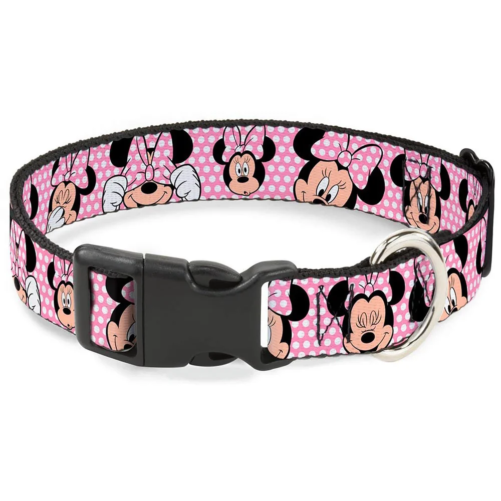 Buckle-Down Minnie Mouse Expressions Plastic Clip Dog Collar (Various Sizes) - S/13-18 Inches Image 1