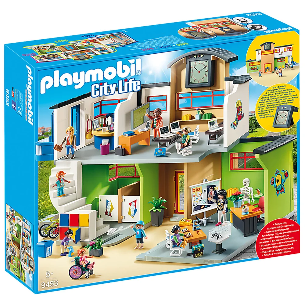 Playmobil City Life Furnished School Building with Digital Clock (9453) Image 1