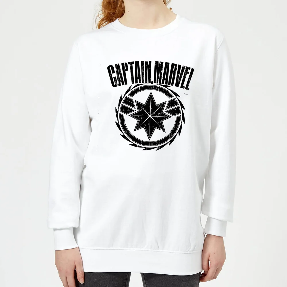Captain Marvel Logo Women's Sweatshirt - White - XS Image 1