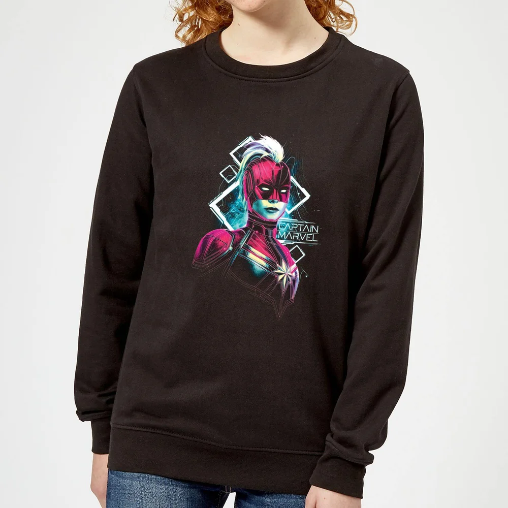 Captain Marvel Neon Warrior Women's Sweatshirt - Black - XS Image 1