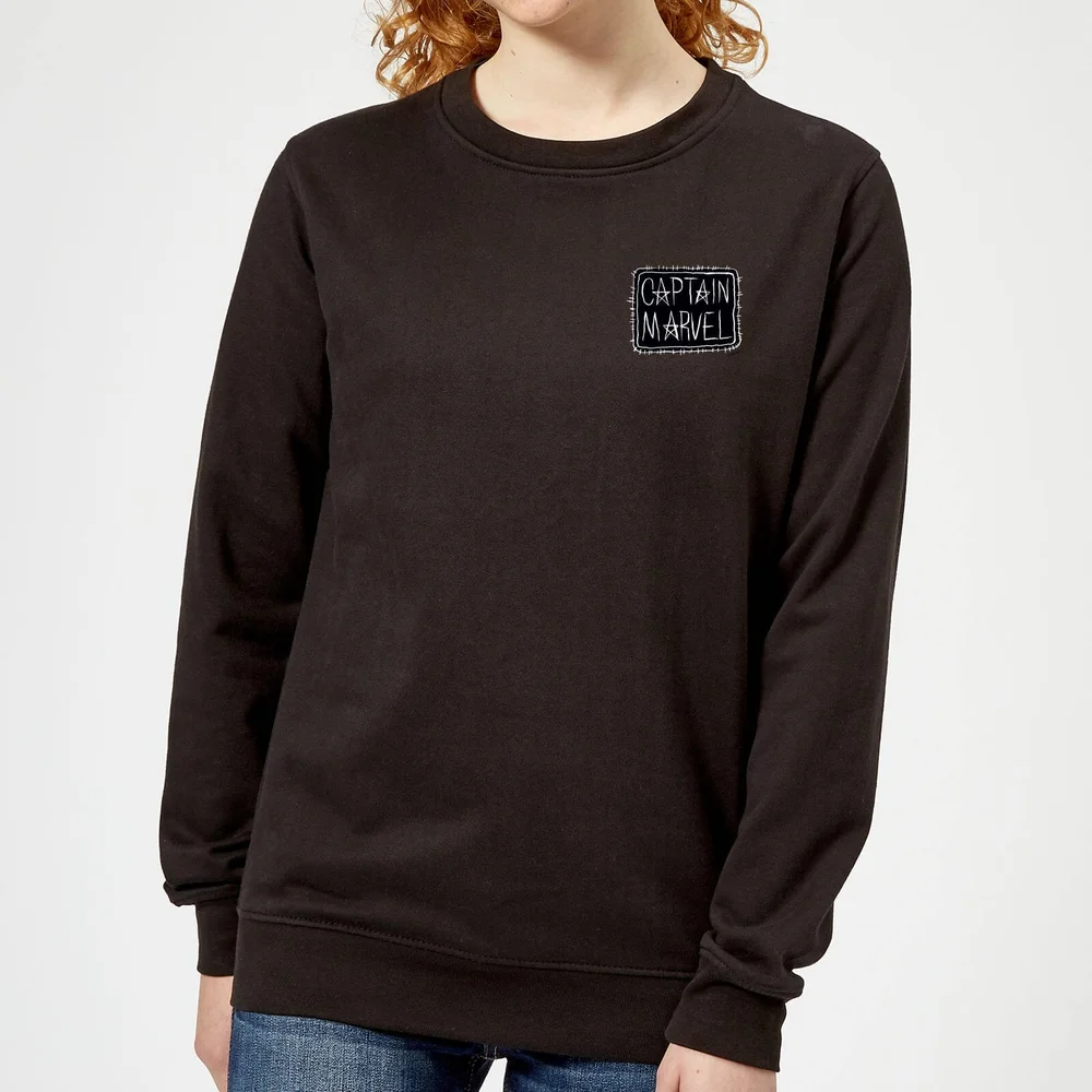 Captain Marvel Name Badge Women's Sweatshirt - Black - XS Image 1
