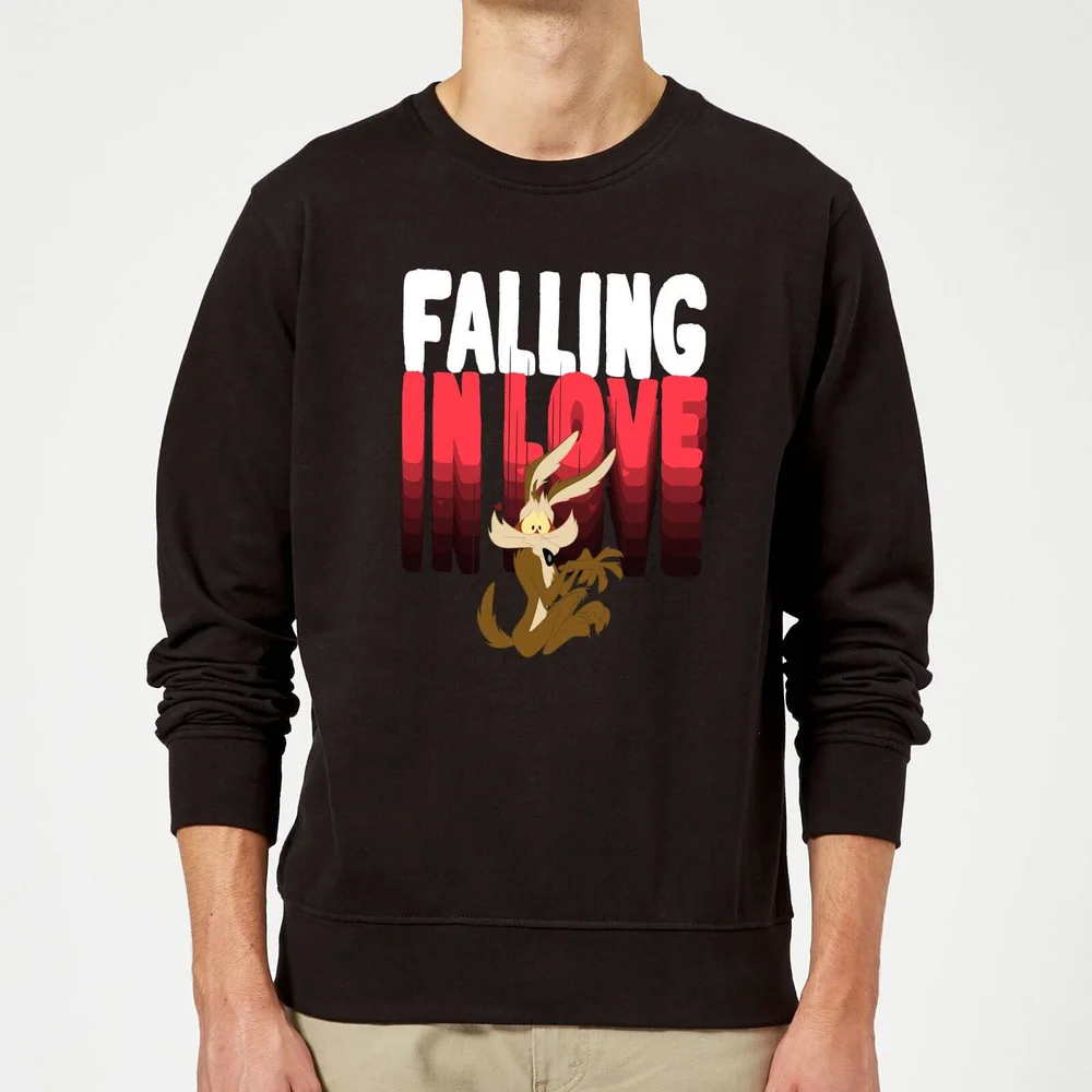 Looney Tunes Falling In Love Wile E. Coyote Sweatshirt - Black - S Image 1