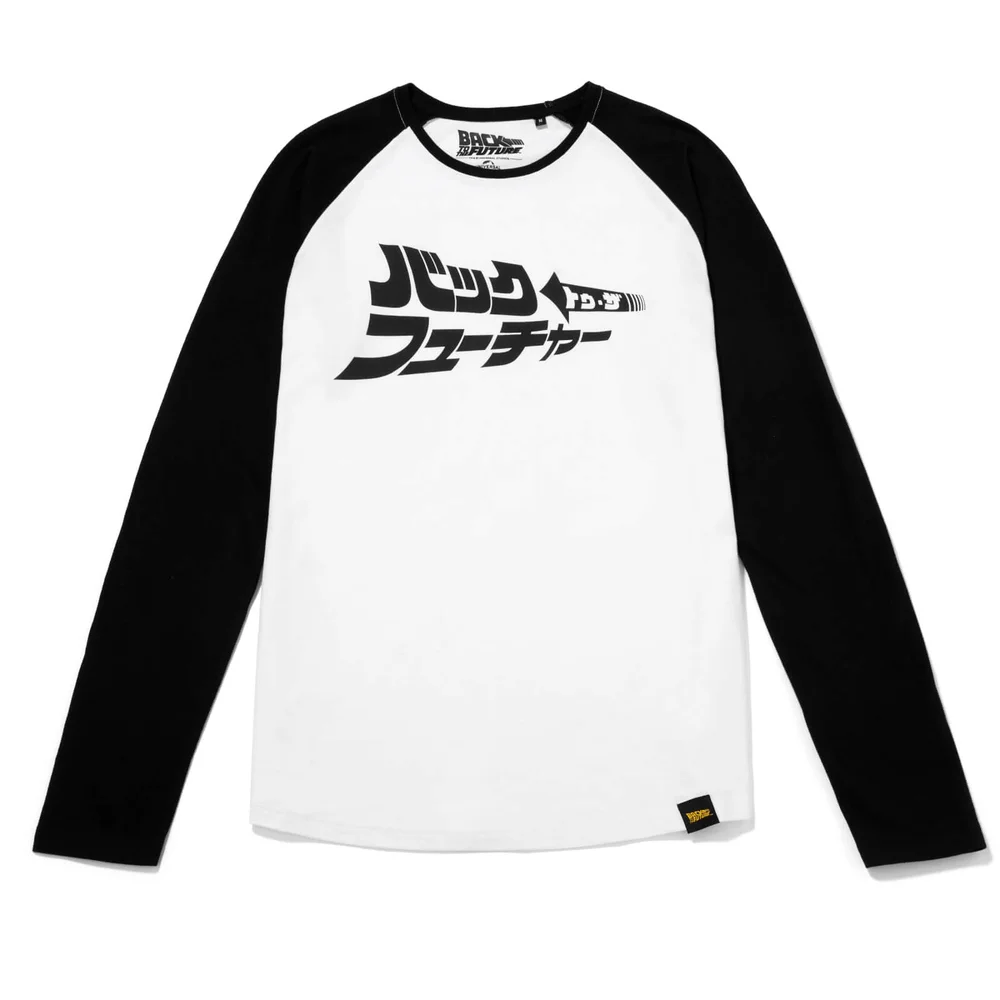 Global Legacy Back To The Future Kana Raglan Long Sleeve T-Shirt - White/Black - S Image 1