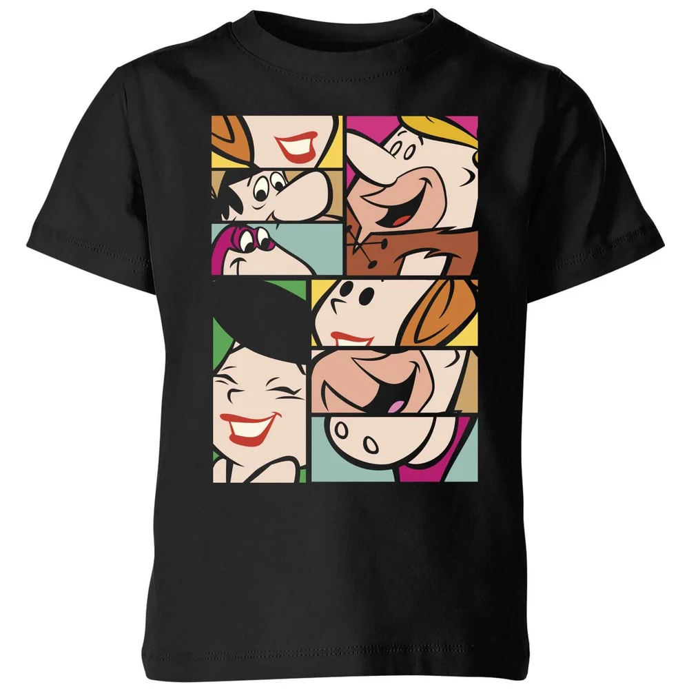 The Flintstones Cartoon Squares Kids' T-Shirt - Black - 3-4 Years Image 1