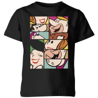 The Flintstones Cartoon Squares Kids' T-Shirt - Black - undefined undefined