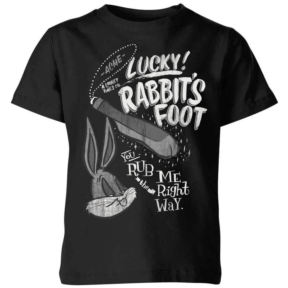 Looney Tunes ACME Lucky Rabbits Foot Kids' T-Shirt - Black - 3-4 Years Image 1