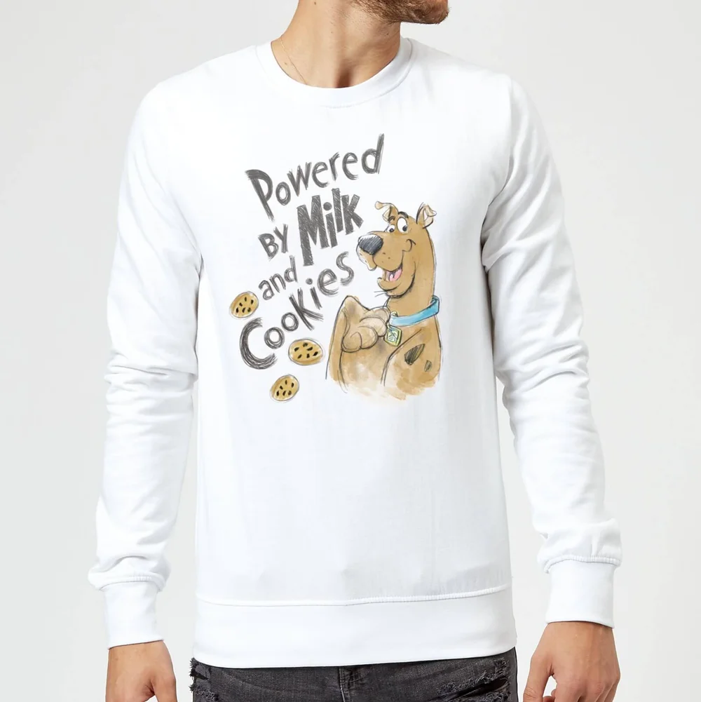 Scooby Doo Powered By Milk And Cookies Sweatshirt - White - S Image 1
